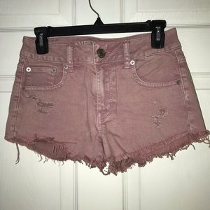 American Eagle pink festival shorts